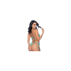 Bikini Turquoise Vinyle avec Chaînettes 